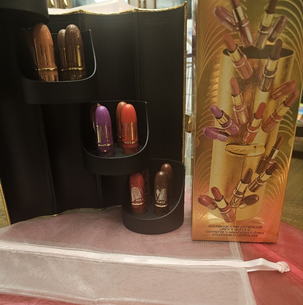 MAC Cosmetics Mini Lipstick Set — Gold, Purple, Red, Brown